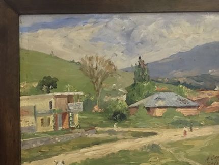 Vista de San Javier - Óleo sobre madera - Medidas 25 x 37 centímetros pintado de 1 de junio de 1953