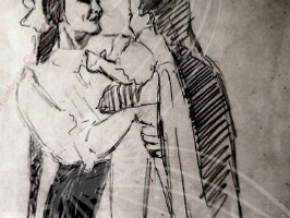 Este boceto fur dibujado por el maestro Humberto Chaves Cuervo hace 100 años.  - sketch - 21 November 1921