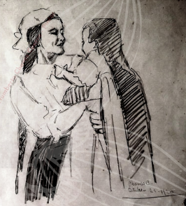 Este boceto fur dibujado por el maestro Humberto Chaves Cuervo hace 100 años.  - sketch - 21 November 1921