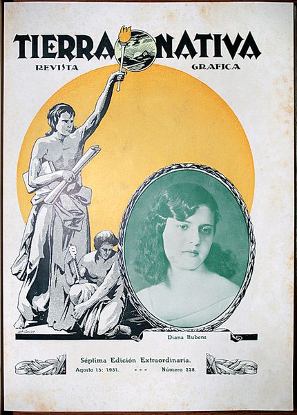 Ilustración de Humberto Chaves para la revista Tierra Nativa de Bucaramanga. No.38 agosto de 1931